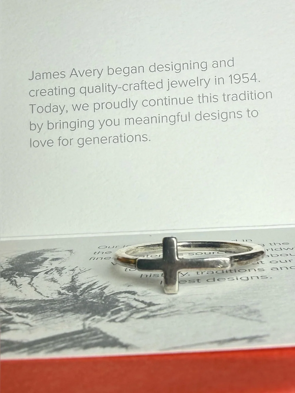 Horizon Cross Ring Sterling Silver Size 8.5